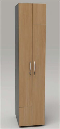 Armadietto spogliatoio in legno a 2 posti 2 ante apertura a "Z" cm. 40X52X185H