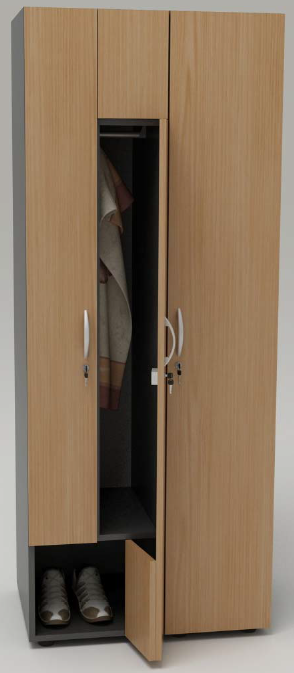 Armadietto spogliatoio in legno a 2 posti 2 ante apertura a "Z" cm. 40X52X185H