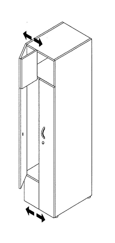 Armadietto spogliatoio in legno a 2 posti 2 ante apertura a "Z" cm. 40X52X185H