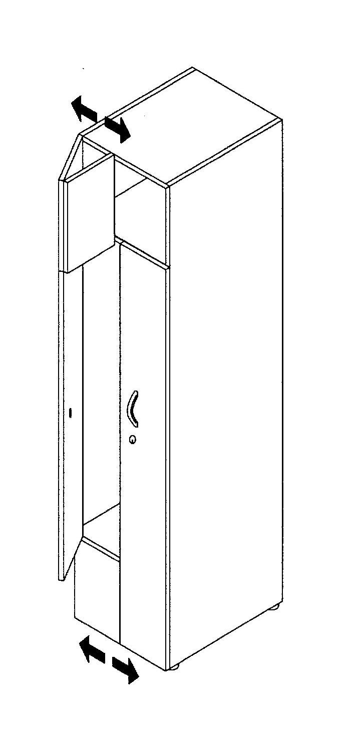 Armadietto spogliatoio in legno a 2 posti 2 ante apertura a "Z" cm. 40X52X185H