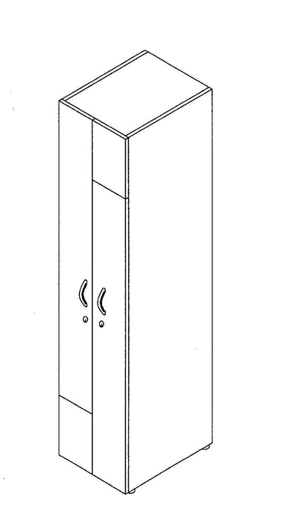 Armadietto spogliatoio in legno a 2 posti 2 ante apertura a "Z" cm. 40X52X185H