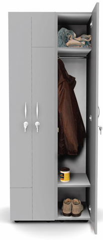 Armadio in legno a 3 posti con 2 ante apertura a "Z" e 1 anta battente cm. 73X52X185H