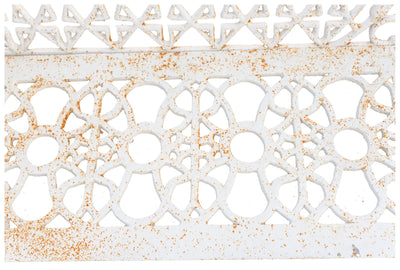 Biscottini Panchina da giardino in ghisa finitura bianca anticata Robusta stabile panca