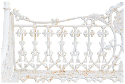 Biscottini Panchina da giardino in ghisa finitura bianca anticata Robusta stabile panca