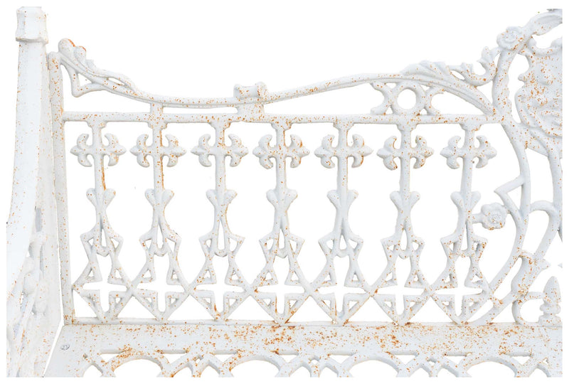 Biscottini Panchina da giardino in ghisa finitura bianca anticata Robusta stabile panca