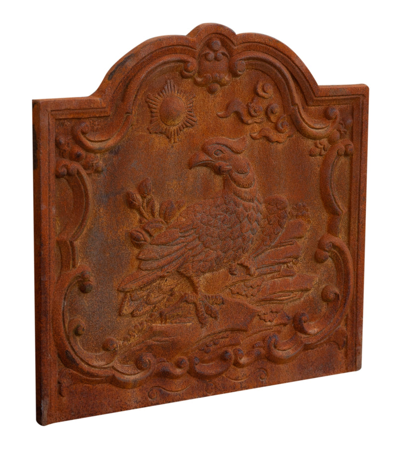 Biscottini Piastra da camino in fusione di ghisa ruggine al naturale realizzata decorata