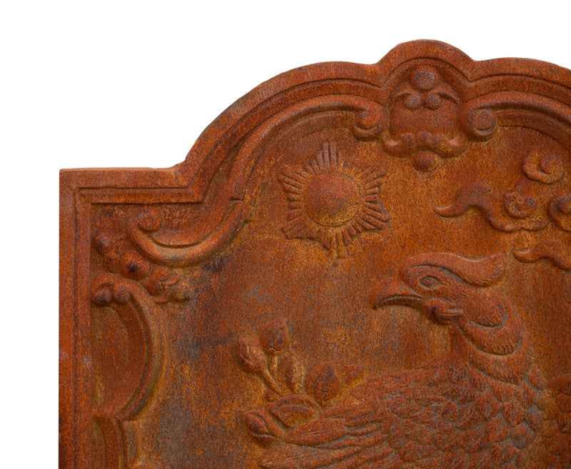 Biscottini Piastra da camino in fusione di ghisa ruggine al naturale realizzata decorata