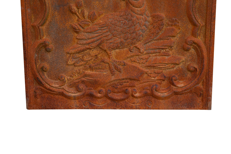 Biscottini Piastra da camino in fusione di ghisa ruggine al naturale realizzata decorata