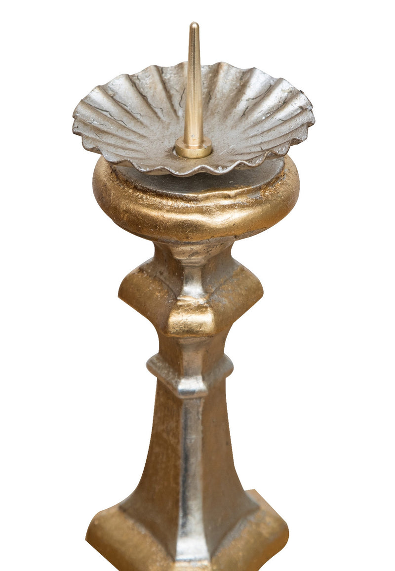 Biscottini Candeliere in legno finitura foglia argento e oro. Made in Italy L13XPR13XH29