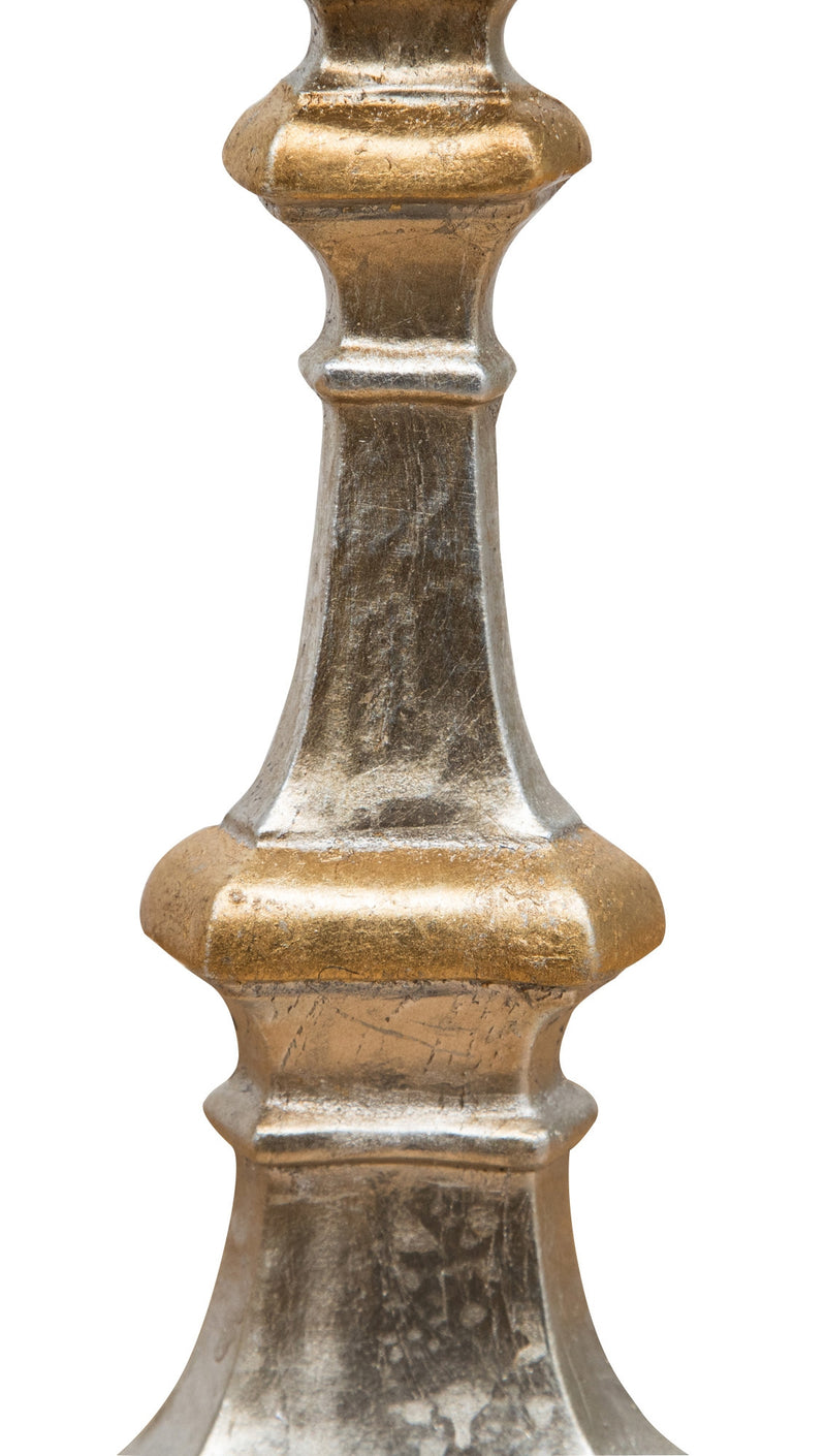 Biscottini Candeliere in legno finitura foglia argento e oro. Made in Italy L13XPR13XH29