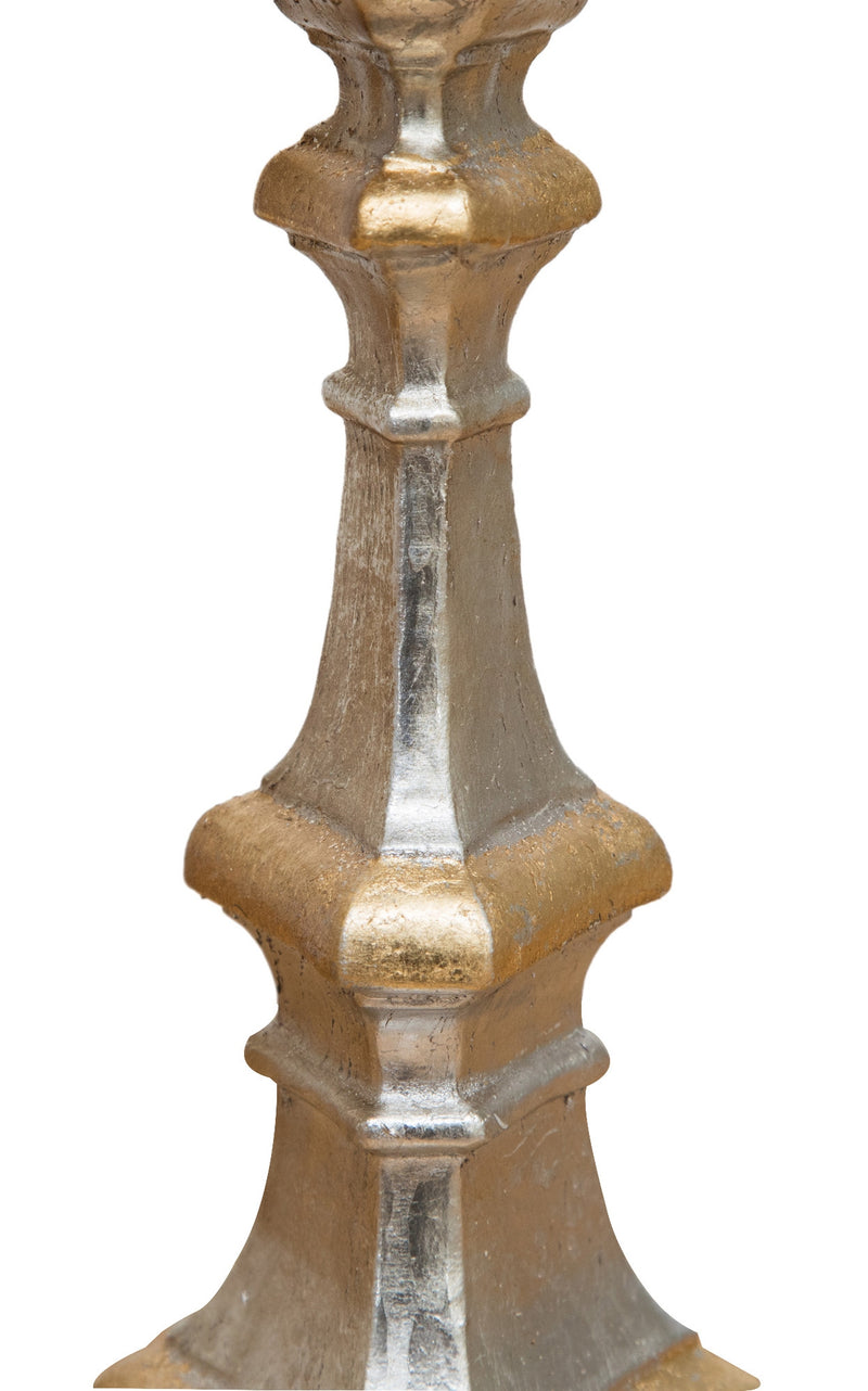 Biscottini Candeliere in legno finitura foglia argento e oro. Made in Italy L13XPR13XH29