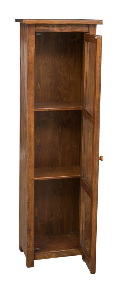 Biscottini Vetrinetta Country in legno massello di tiglio finitura noce.Made in Italy