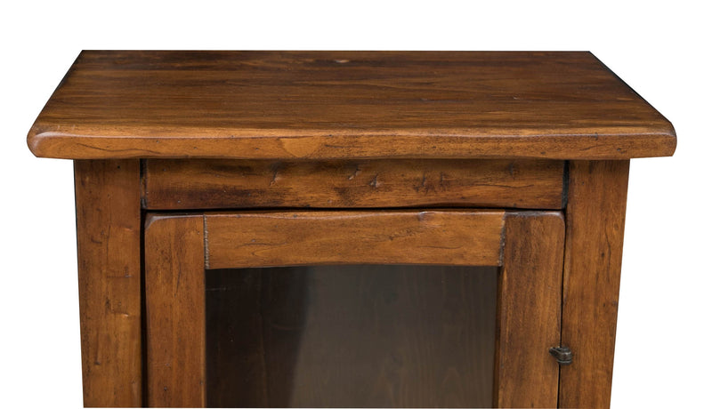 Biscottini Vetrinetta Country in legno massello di tiglio finitura noce.Made in Italy