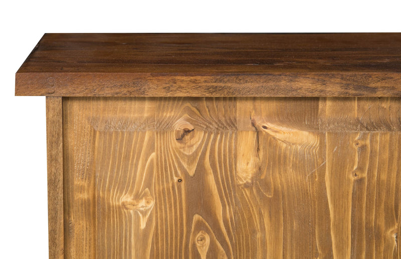 Biscottini Vetrinetta Country in legno massello di tiglio finitura noce.Made in Italy