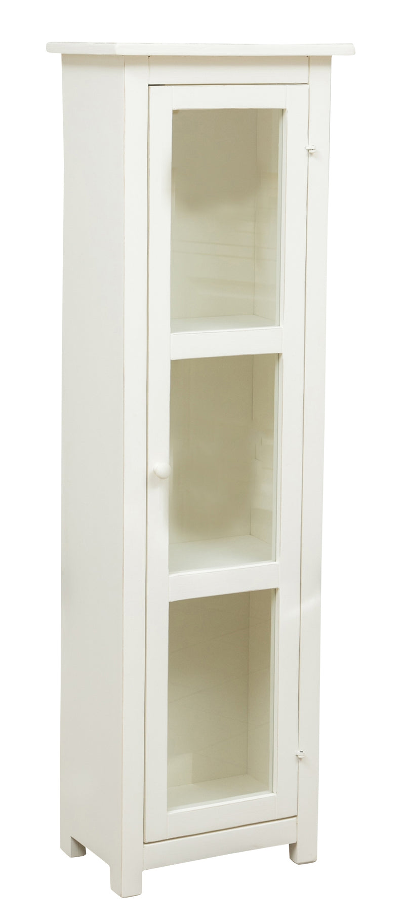 Biscottini Vetrinetta Country in legno massello di tiglio finitura bianco anticato.Made in Italy