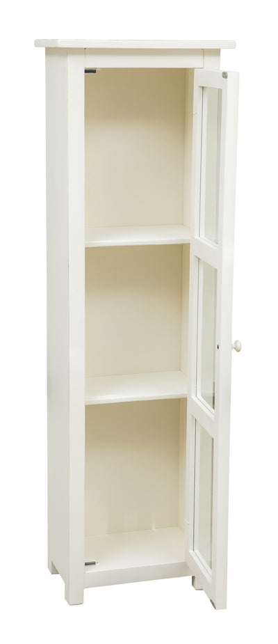 Biscottini Vetrinetta Country in legno massello di tiglio finitura bianco anticato.Made in Italy