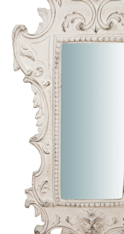 Biscottini Specchiera da parete in legno finitura bianco anticato Made in Italy SAGOMATA