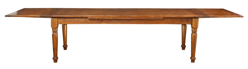 Biscottini Tavolo Country allungabile legno massello di tiglio finitura noce. Made in Italy