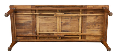 Biscottini Tavolo Country allungabile legno massello di tiglio finitura noce. Made in Italy