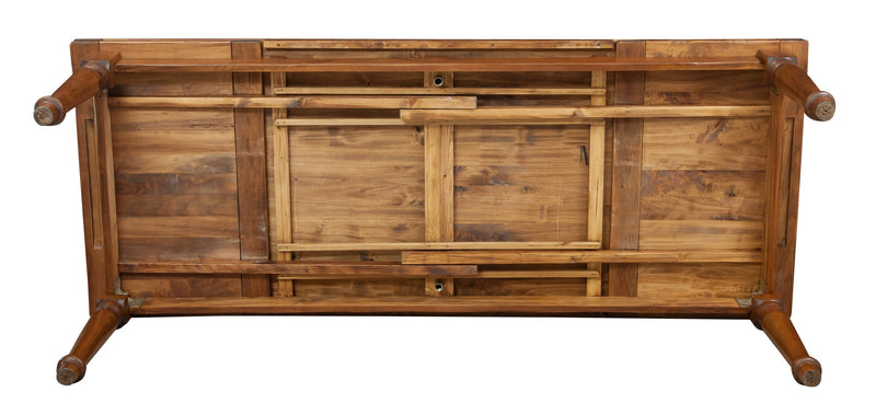 Biscottini Tavolo Country allungabile legno massello di tiglio finitura noce. Made in Italy