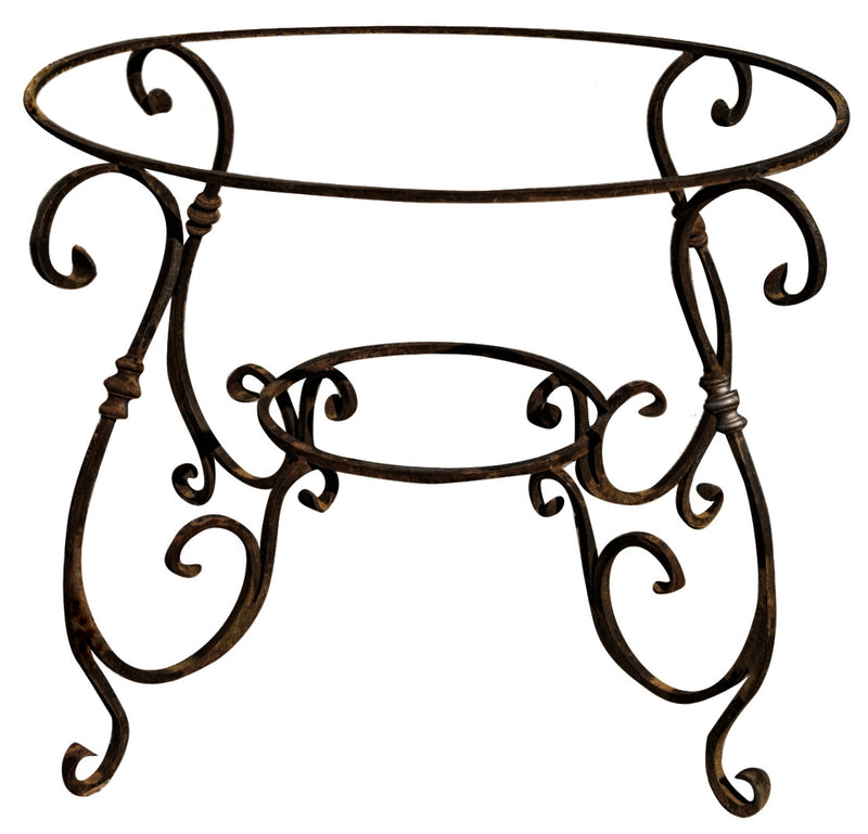 Biscottini Base tavolo in ferro pieno rotonda L107xPR107xH74 cm. forgiato mano trattato,