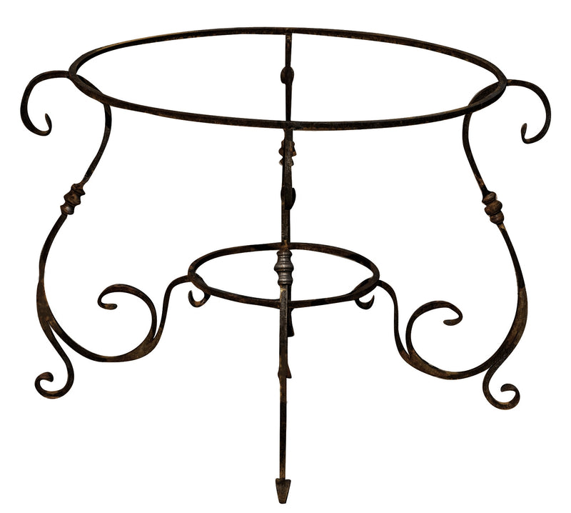 Biscottini Base tavolo in ferro pieno rotonda L107xPR107xH74 cm. forgiato mano trattato,