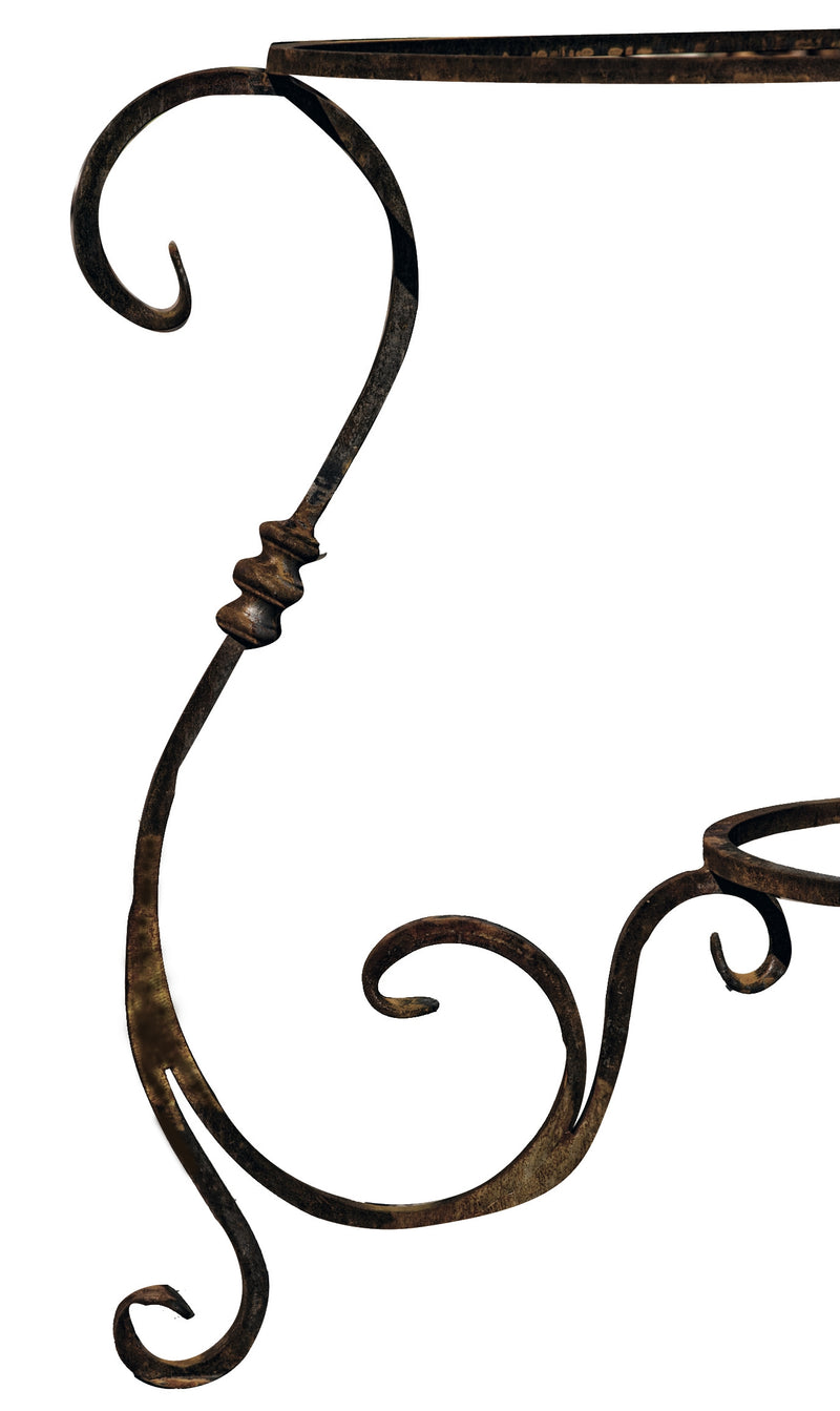 Biscottini Base tavolo in ferro pieno rotonda L107xPR107xH74 cm. forgiato mano trattato,