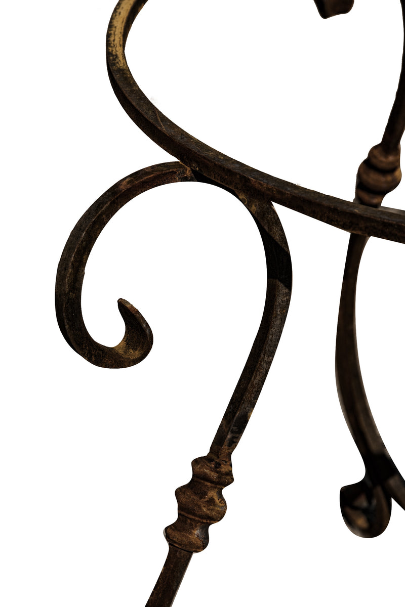 Biscottini Base tavolo in ferro pieno rotonda L107xPR107xH74 cm. forgiato mano trattato,