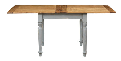 Biscottini Tavolo in legno massello di tiglio allungabile struttura grigio anticato piano finitura naturale Made in Italy