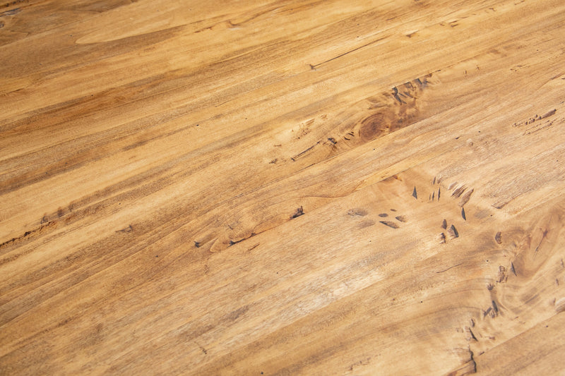 Biscottini Tavolo Country allungabile in legno massello di tiglio struttura grigio anticato piano naturale L120xPR80xH80 cm. Made in Italy