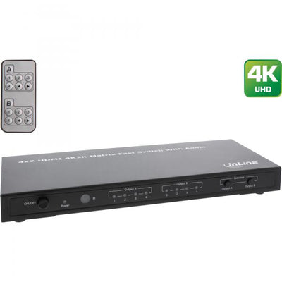 Switch/commutatore matrice HDMI InLine - 4K2K - 4 ingressi a 2 uscite