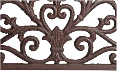 Biscottini Zerbino in ghisa finitura ruggine anticata L68,5xPR32xH1,5 cm mezzaluna