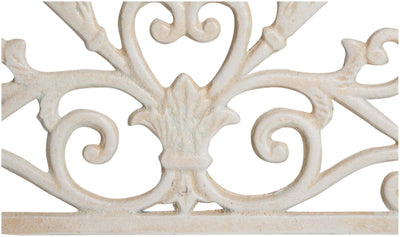 Biscottini Zerbino in ghisa finitura bianca anticata L68,5xPR32xH1,5 cm mezzaluna Offerta