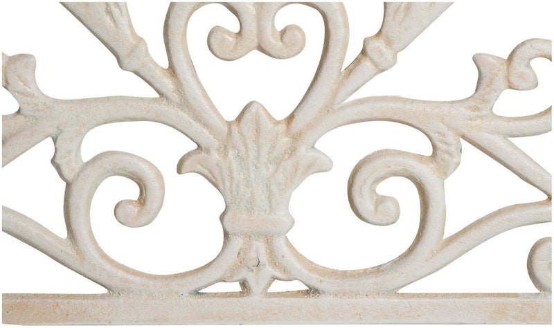 Biscottini Zerbino in ghisa finitura bianca anticata L68,5xPR32xH1,5 cm mezzaluna Offerta