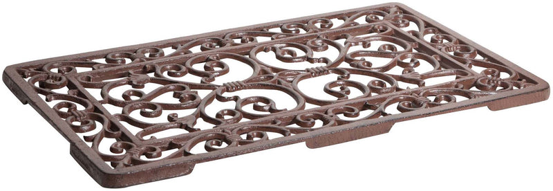 Biscottini Zerbino in ghisa finitura ruggine anticata L58xPR34xH1,5 cm rettangolare