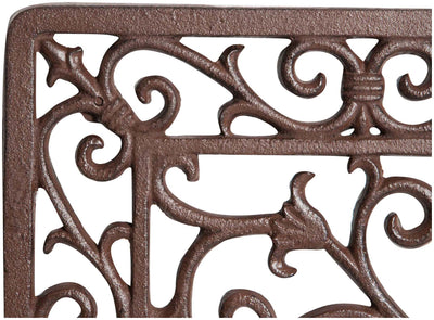 Biscottini Zerbino in ghisa finitura ruggine anticata L58xPR34xH1,5 cm rettangolare