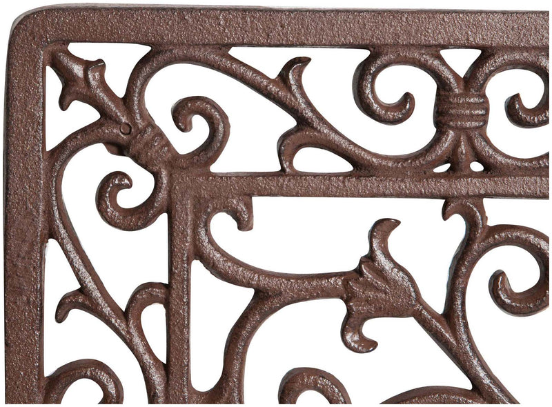 Biscottini Zerbino in ghisa finitura ruggine anticata L58xPR34xH1,5 cm rettangolare