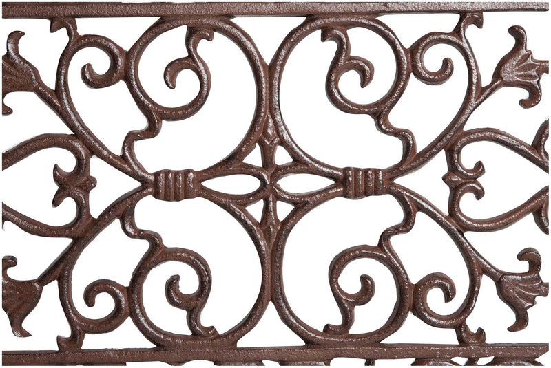 Biscottini Zerbino in ghisa finitura ruggine anticata L58xPR34xH1,5 cm rettangolare