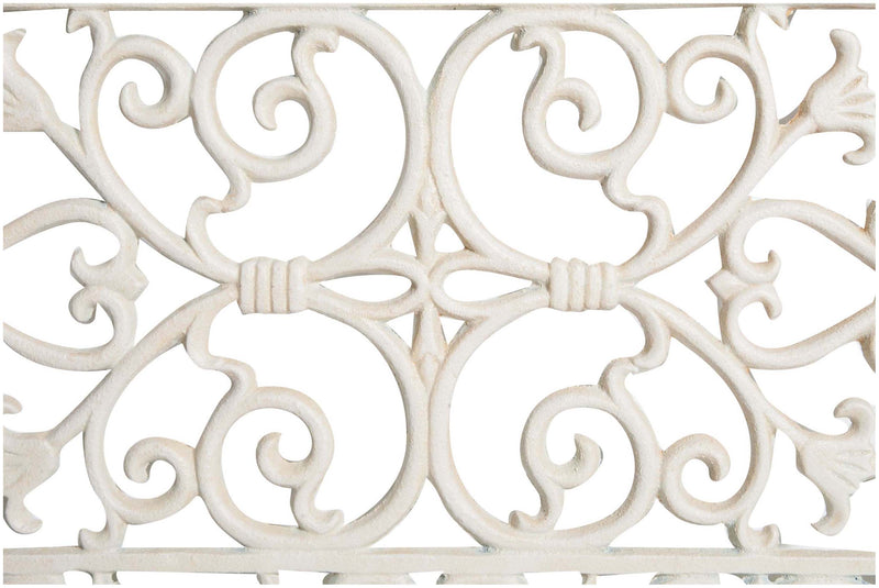 Biscottini Zerbino in ghisa finitura bianca anticata L58xPR34xH1,5 cm rettangolare