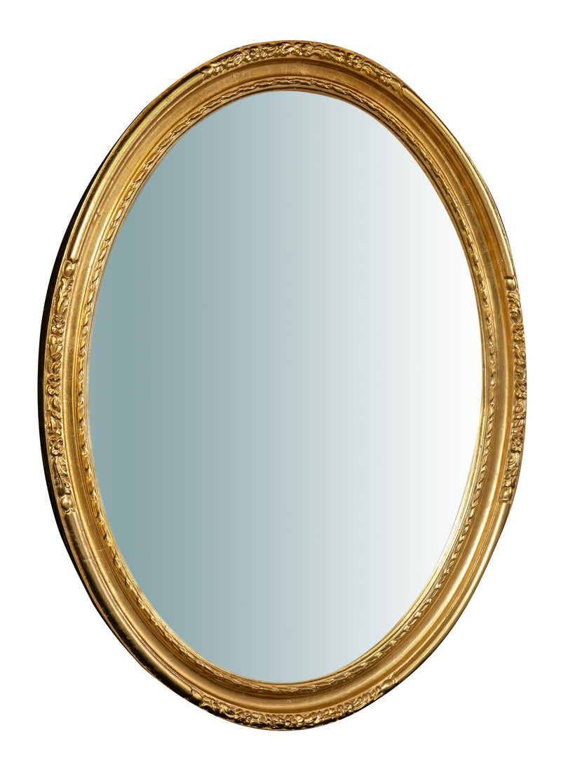Biscottini SPECCHIERA DA PARETE VERTICALE/ORIZZONTALE IN LEGNO FINITURA IN FOGLIA ORO ANTICATO L72XPR5XH91 CM MADE IN ITALY