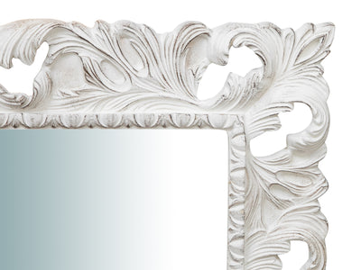 Biscottini SPECCHIERA DA PARETE VERTICALE/ORIZZONTALE IN LEGNO FINITURA BIANCO ANTICATO L120XPR8XH100 cm Made in Italy