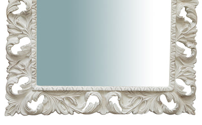 Biscottini SPECCHIERA DA PARETE VERTICALE/ORIZZONTALE IN LEGNO FINITURA BIANCO ANTICATO L120XPR8XH100 cm Made in Italy