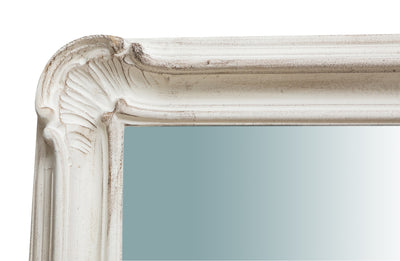 Biscottini SPECCHIERA DA PARETE VERTICALE/ORIZZONTALE IN LEGNO FINITURA BIANCO ANTICATO L64XPR5XH89 CM MADE IN ITALY