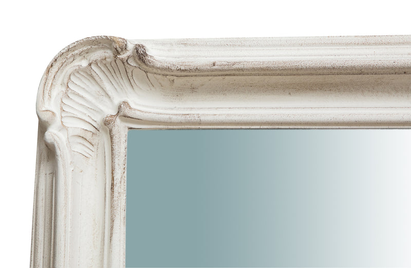 Biscottini SPECCHIERA DA PARETE VERTICALE/ORIZZONTALE IN LEGNO FINITURA BIANCO ANTICATO L64XPR5XH89 CM MADE IN ITALY