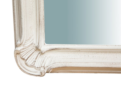 Biscottini SPECCHIERA DA PARETE VERTICALE/ORIZZONTALE IN LEGNO FINITURA BIANCO ANTICATO L64XPR5XH89 CM MADE IN ITALY