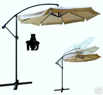 OMBRELLONE IN ACCIAIO VERNICIATO DECENTRATO TONDO CM. 300 ECRU' O VERDE