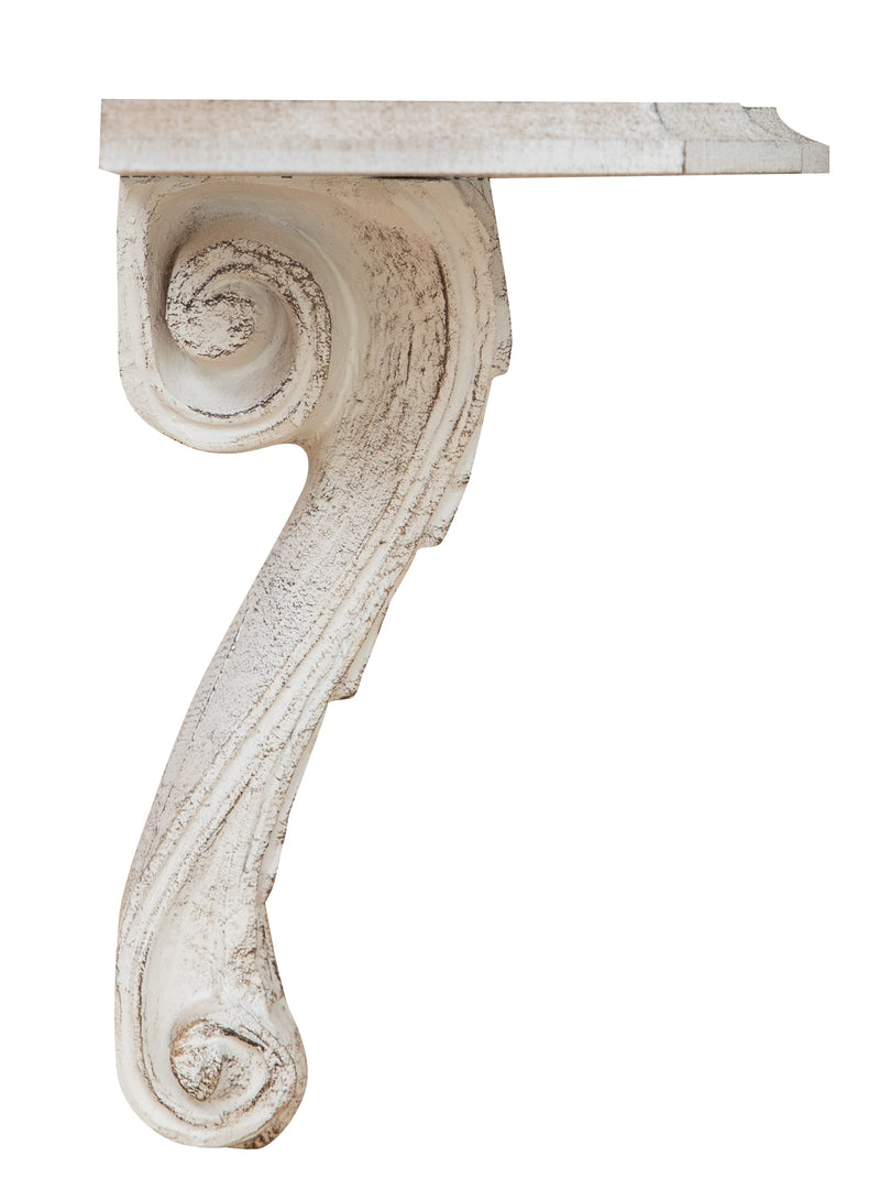 Biscottini MENSOLA A MURO IN LEGNO FINITURA BIANCO ANTICATO L30XPR15XH23 CM MADE IN ITALY