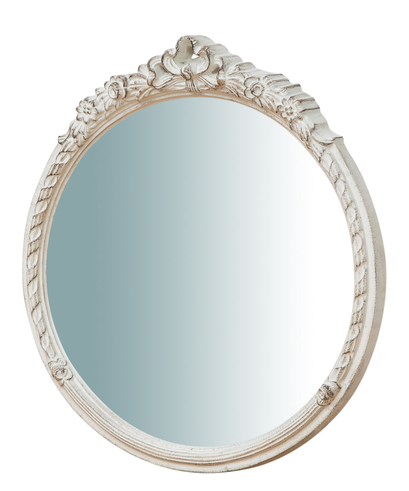 Biscottini SPECCHIERA DA PARETE IN LEGNO FINITURA BIANCO ANTICATO L40XPR4XH45 cm Made in Italy