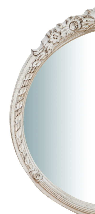 Biscottini SPECCHIERA DA PARETE IN LEGNO FINITURA BIANCO ANTICATO L40XPR4XH45 cm Made in Italy