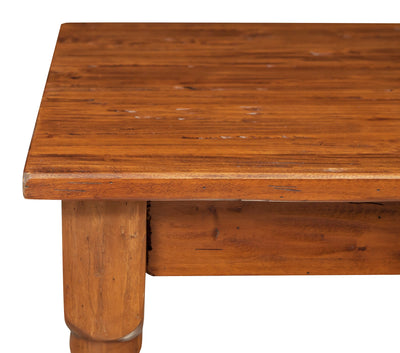 Biscottini Tavolo Country in legno massello di tiglio finitura noce L70xPR70xH78 cm. Made in Italy